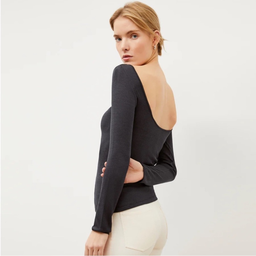 MM Lafleur Meg Ribbed Silk Reversible Top